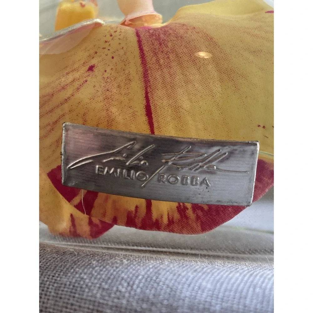 Emilio Robba Orchid Tea Light Candle Holder Yellow Fuchsia Phalaenopsis 4